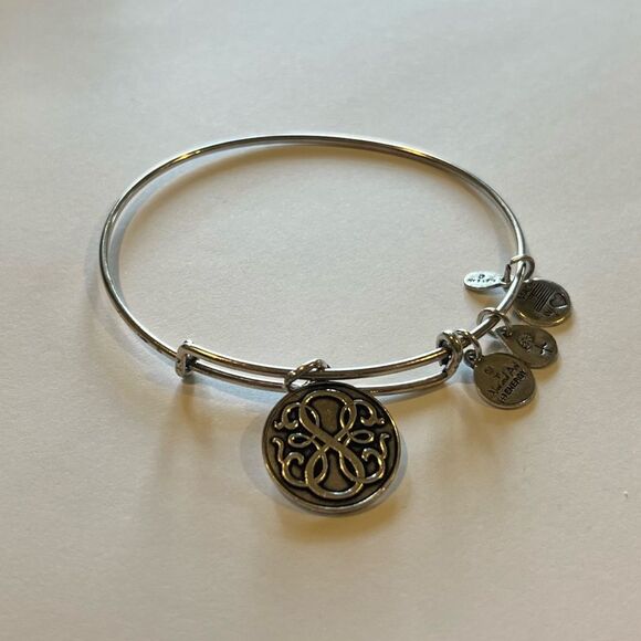 Alex and Ani Rafaelian Silver Infinity Charm Bangle Bracelet - Picture 6 of 13